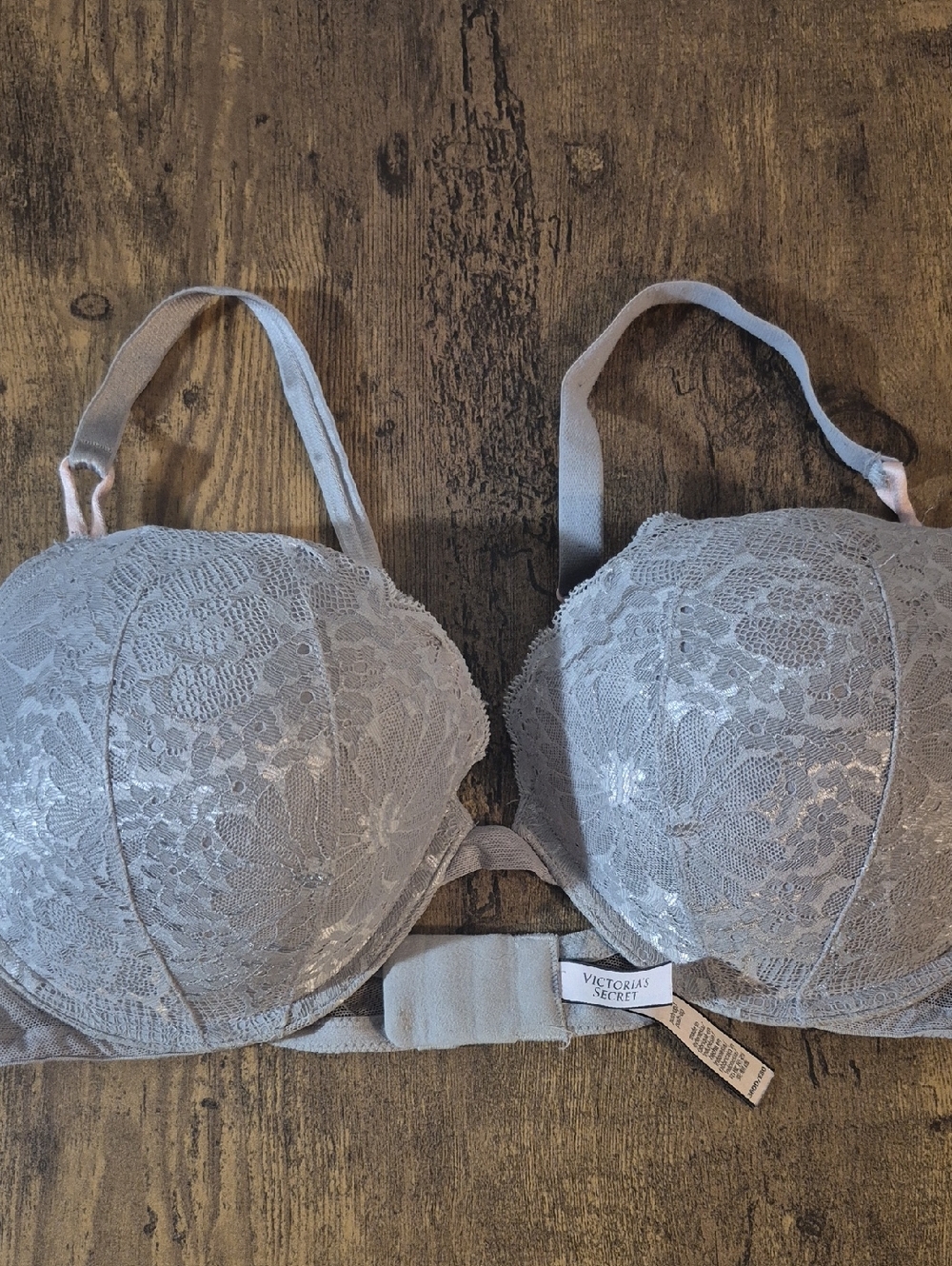 Victoria's Secret Gray Lace Push-Up Bra
